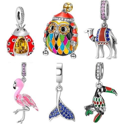 925 Sterling Silver Charms New Accessories Enamel Beads Fit Silver Charms 925 Original Bracelet Necklace For Bead Jewelry Making