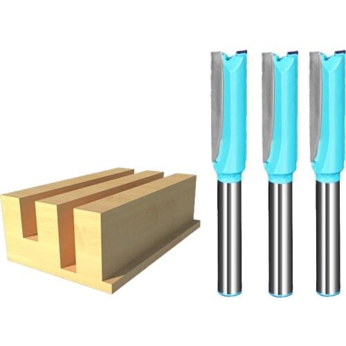 3pcs 1/4 shank 6.35mm length 30mm Straight end mill trimmer cleaning wood working tools milling cutter 9271