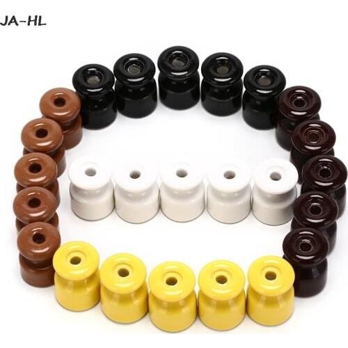 5pcs Porcelain Insulator High Frequency Electric Porcelain Ceramic Insulator for Wall Wiring Ceramic Insulators 5 Colors