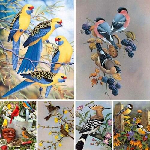 5D Diamond Painting Birds Kit DIY Full Drill Square Diamond Embroidery Animal Mosaic Picture of Rhinestones Home Decoration