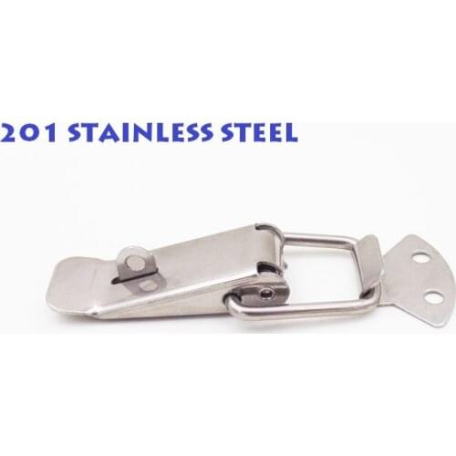 8pcS/LOT 201 STAINLESS STEEL 91x24mm Spring Toggle Latch Hasp Silver Tone Spring Loaded for Cabinet Cases Box Chests lock CK1014