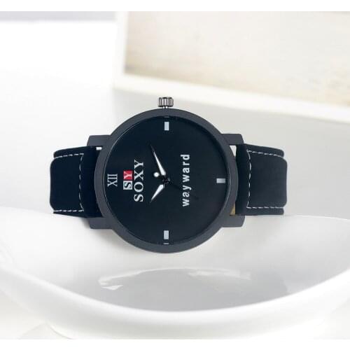 2020 Luxury Brand SOXY Fashion Wrist Watch Male Quartz Watch Sale Items Big Face Boys Leather Designer Watches Men Montre Homme