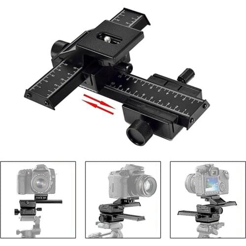 Centechia 4 Way Macro Focusing Rail Slider With Screw Adjustable Macroshot Photography For Canon Sony Pentax Nikon Camera GDeals