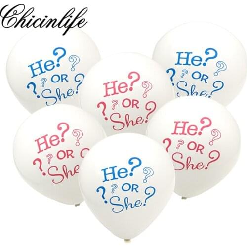 Chicinlife 10Pcs Gender Reveal its a girl/boy He or She latex balloons Birthday Party Decoration baby Shower Balloon supplies
