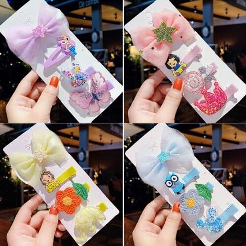 Children Fairy Mesh Bow-knot Crown Cotton Yarn Hairpin Hair Clip New Handmade Cartoon Headwear Ornament Headdress Accessories