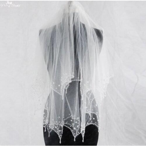 RSV32 Two Layer Wedding Accessories Short Bridal Veils With Pearl