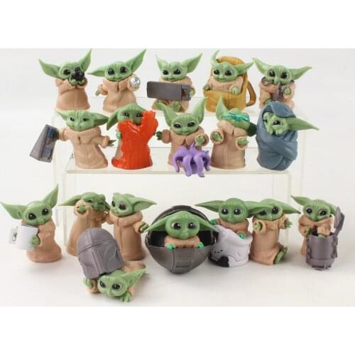 5-6.5cm 18pcs/Lot Disney Star Wars Yoda Mandalorian Cute Baby Yoda PVC Action Figure Toys Collection Model Doll Gifts For Kids