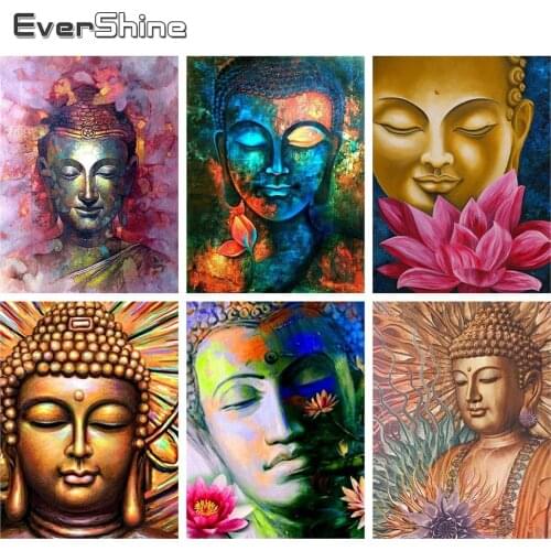 Evershine 5D Diamond Painting Buddha Full Square Rhinestones Embroidery Religion Icons Cross Stitch Home Decoration
