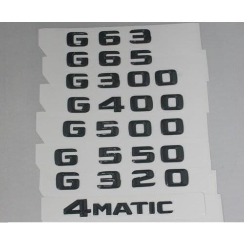 Gloss Black Trunk Letters Number Badge Emblem Emblems for Mercedes Benz G63 G65 G55 AMG G300 G400 G500 G550 G320 4MATIC
