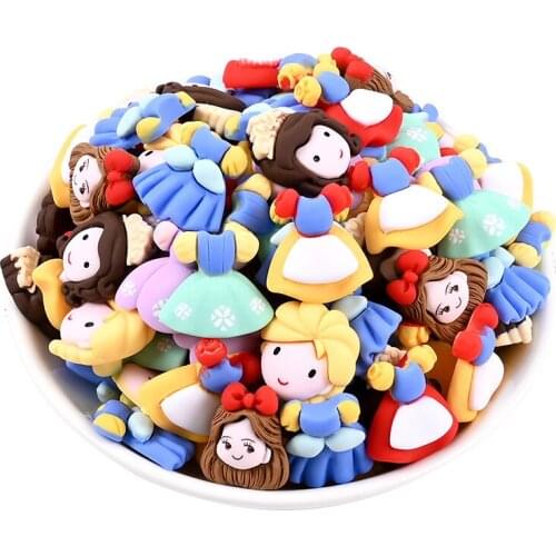 8-32Pcs Resin Cartoon Head Portrait Princess Dress Flat Cabochons Embellishment Diy Wedding Hairpin accessories Scrapbook Craft