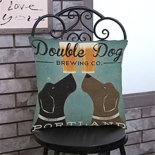 Creative Square Dog Pillow Cushions Sofa Bed Color Beagle Printed Cute Dog Cushion Cover 45cm*45cm Golden retriever pet