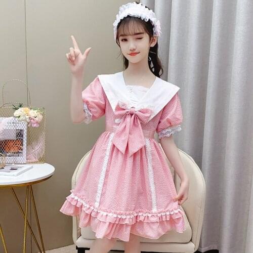 2021 Girls Summer Lolita Lace Dress Teenager Shining Evening Wedding Dress Princess Kids Birthday Dress Children Vestido Clothes