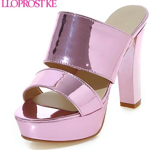 Lloprost ke Summer High Heel Sandals Slippers Women Shoes Slingbacks Thick Heel Sandals Concise Elegant Handmade Shoes MY836