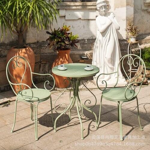 Patio Furniture Iron Outdoor Garden Balcony Leisure Coffee Shop Milk Tea Shop Chair Patio Table Furniture