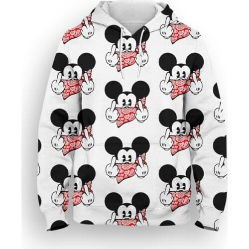 2021 New Spring Female Sweatshirt Disney Mickey Mouse 3D Printed Mens Hoodies Cartoon Anime Boy Girl Kids Pullover