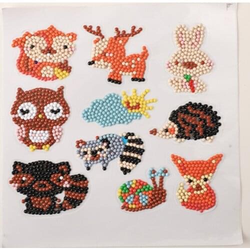 New Arrival 10pcs Animal Design Diamond Painting Stickers Diamond Embroidery Cross Stitch DIY CraftS Kids Gift Decor Hot Sale