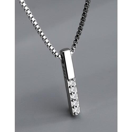 Simple Geometric Micro Cubic Zirconia Clavicle Chokers Necklaces for Women Charm 925 Sterling Silver Chain Statement Necklace