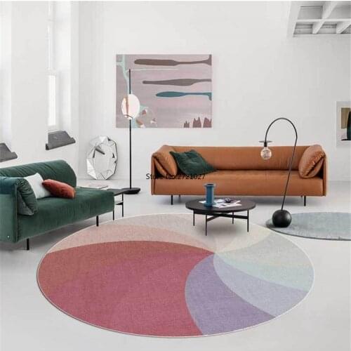 Colorful Windmill Pattern Round Carpet Kids Room Antislip Washable Mat for Home Parlor Living Room Bedside Mat Girl Room Decor