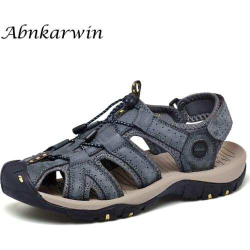 Sandals For Men Outdoor Summer Leather Fashion Beach Designer 2021 Luxury Comfortable Non Slip Big Size 47 48
