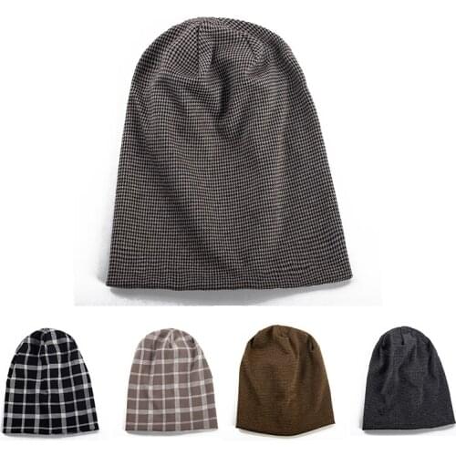 Womans Hats Simple Lattice Pattern Beanies Mans Soft Bucket Skullies Hip Hop Caps Elastic Fashion New Luxury Balaclava Bonnet