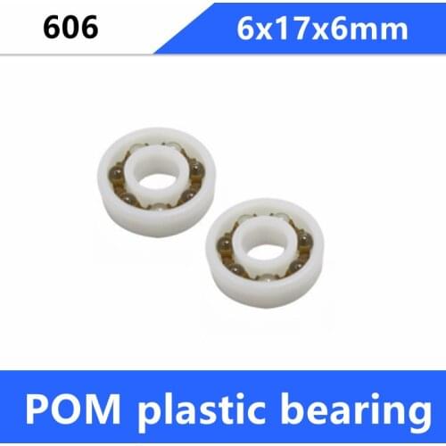 50pcs 606 POM plastic bearing 6x17x6mm deep groove ball bearings with Glass balls Nylon Cage 6*17*6 mm