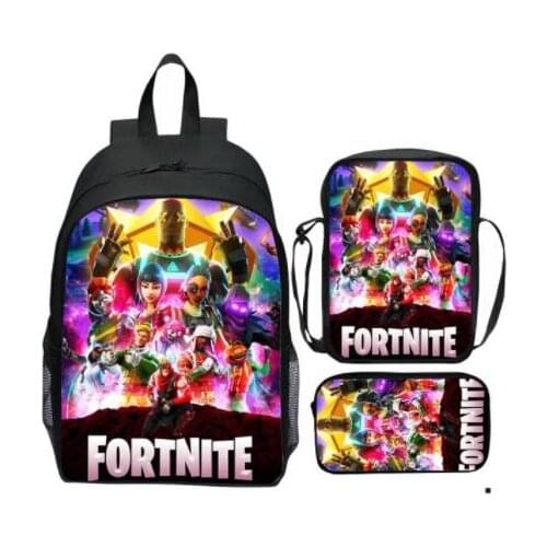 Hot FORNITES 3pcs/set Games School Bags for Girls Boys Orthopedic Backpack Schoolbag In Primary Students Kids Book Bag