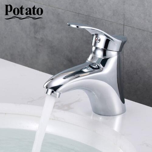 Potato Bathroom Sink Faucet Chrome 3 colors Single Handle Single Hole Elegant Crane Washbasin Tap p1001