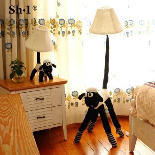 The lamb Sean cartoon cloth lamp modern pastoral lamp lovely childrens bedroom bedside lamp