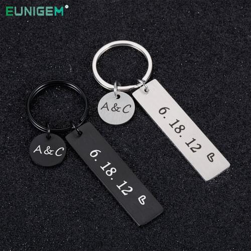 Special Gift Personalized Keychain Custom Key Chains Engraved Text Date Intials Names Customized Lover Valentines Day Gifts