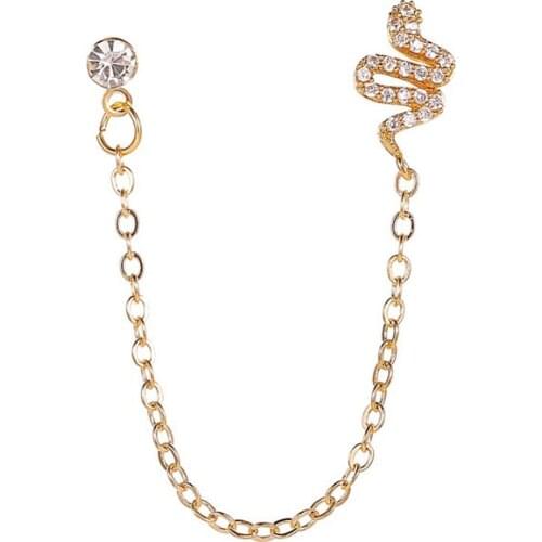 Trend fashion U-shaped geometric ear clips simple long korean style snake womens earrings charms zircon accessories for girls