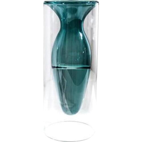 Indoor Nordic Home Desktop Decoration Glass Vase Hydroponic Flower Glass Vase with Flower Seat Living Room