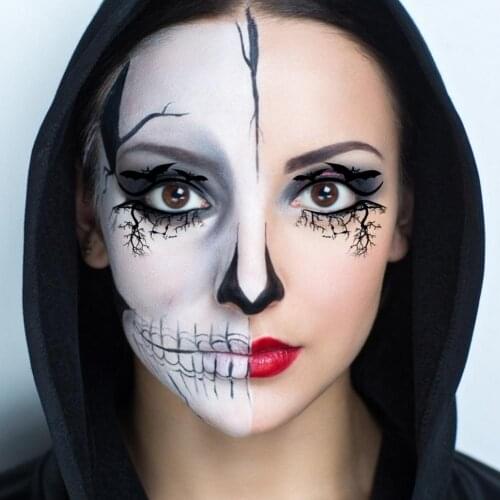 Halloween Eye Shadow Lining Tattoo Stickers Waterproof Tattoos Decorative Eye Liner Temporary Tattoos Body Art Painting Makeup