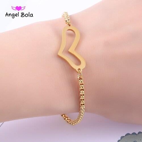 2018 Heart Stainless Steel Bracelet for Women Stainless Steel Mother Bracelet Jewelry Pulseira Feminina Drop Shipping