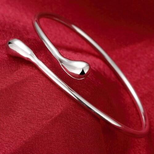 2019 New Brand 925 Silver Jewelry Water Drop Bracelet Bangle Fashion Jewelry for Women Mothers Day Gift