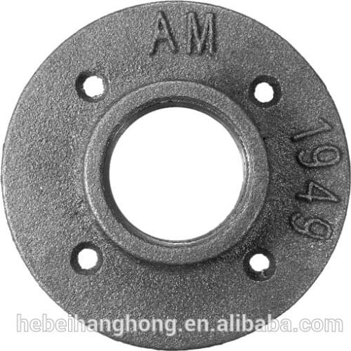 1-1/2 INCH MALLEABLE IRON FLOOR FLANGE STEEL IRON PIPE FITTING WALL MOUNT