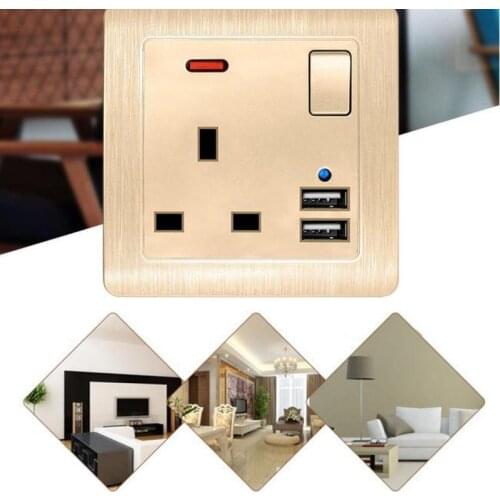 13A/86 British Single-connection Three-hole Power Socket With USB Jack High Quality Long Lasting 2-color Wall Safe Practical