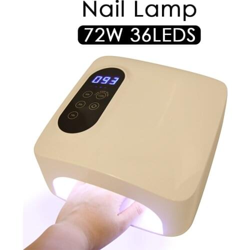 15600mAh 72W Powerful UV Nail Lamp 36LEDs Auto Sensor UV LED Lamp Timer And Smart Sensor Nail Dryer For All Kinds of Gel