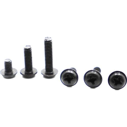 20/50Pcs PWM M2 M2.5 M3 M4 Black Pan Padded Screws Referral Computer Case Chassis Fixed Motherboard Screws With Pad DIN967