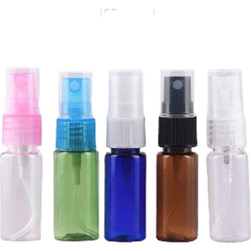 20ml Clear Blue Brown Green PET Plastic Cosmetic Packaging Bottle Empty Perfume Atomizer Travel Refillable Vials 100pieces