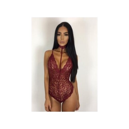 50pcs/lot fedex fastDeep V Neck Sexy Bodysuit Solid Mesh Lace Bodysuit Women Bodycon solid lace playsuit