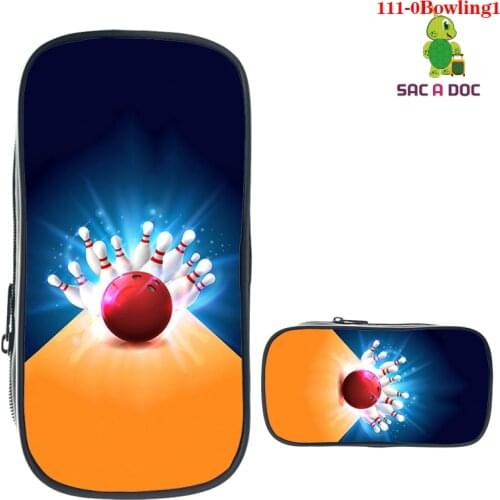 3D Hot Bowling Ball School Supplies Bowling Ball Pencil Case Stationery Case Makeup Box Storage Zipper Pouch Funny Cosmetic Bags