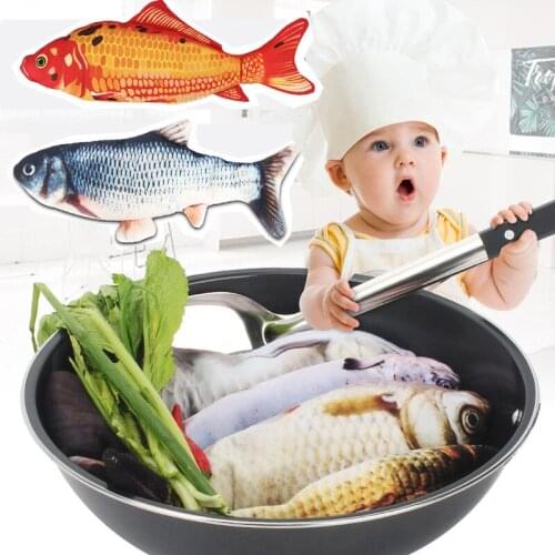 Kids Toys Kitchen Food Cooking Pretend Play Cook Realistic 3D Fish Electric Simulation USB Charging For Children Girls & Boys