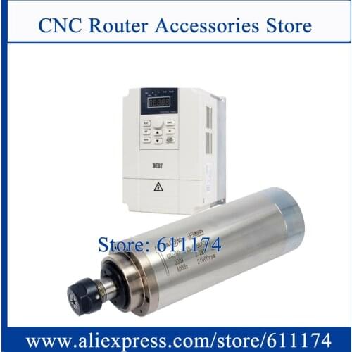 GDZ80-2.2B 2.2Kw ER20 24000rpm Water Cooled Wood Spindle Motor + 2.2Kw AC220V Frequency VFD Inverter