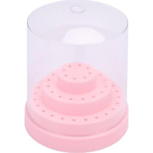 48 Holes Nail Art Drill Bits Empty Holder Storage Box Holder Stand Display Container Acrylic Cover Manicure Tools Accessories