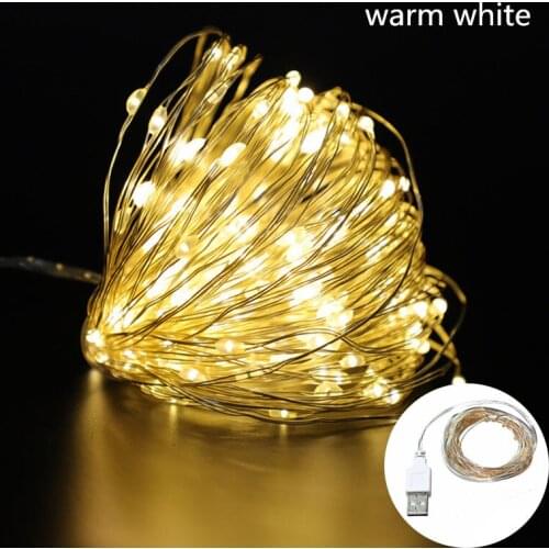 5m/10m/20m LED USB Powered String Lights Fairy Lights Outdoor Garland Home Decorations Happy New Year Christmas Lights
