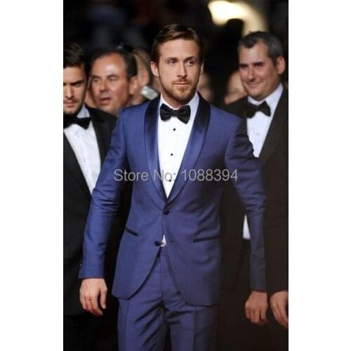 Custom Made 2018 New Arrival Royal Blue Man Wedding Suit TOW Button Slim Fit Groom Suit Party Tuxedos Jacket+Pants+Bow