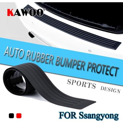 KAWOO For Ssangyong Rexton Kyron Rodius Actyon Chairman Rubber Rear Guard Bumper Protect Trim Cover Sill Mat Pad Car Styling