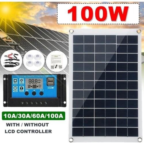 100W Solar Panel Kit Solar Cell 18V/5V USB Solar Panel with Controller For Car Yacht Battery Boat Charger Outdoor Battery Supply