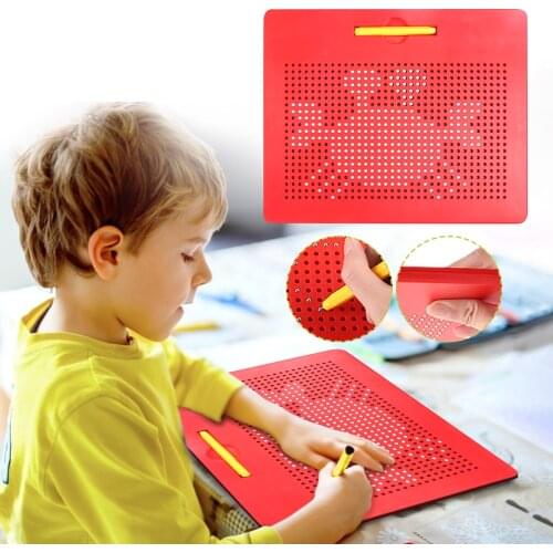 Magnetic Drawing Board 32x25x2cm Large 748 Bead Magnet Tablet Pad Erasable Reusable Writing Playboard STEM Toys Kids Best Gifts