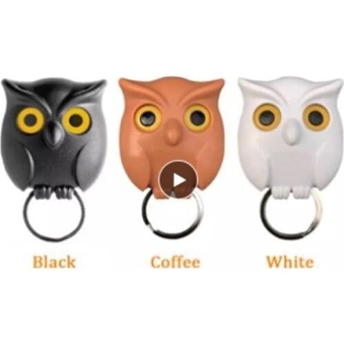 Owl Keychain Magnetic Wall Keychain Magnet Keep Key Hook Hanging Hanging Key Innovation Door Hanger Home Decoration Storage Bag